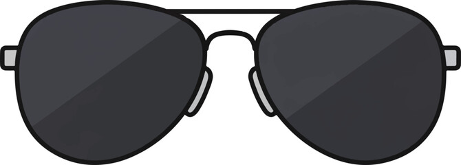 Classic Aviator Sunglasses Flat Illustration, Stylish Sun Glasses 