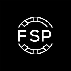 FSP “Modern FVA Monogram Logo Design,  FSP Later Logo , Sleek Minimalist Letter mark in Circle, High-Contrast Branding Concept”
