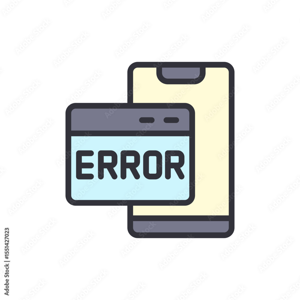Poster phone displaying an error message indicating system malfunction
