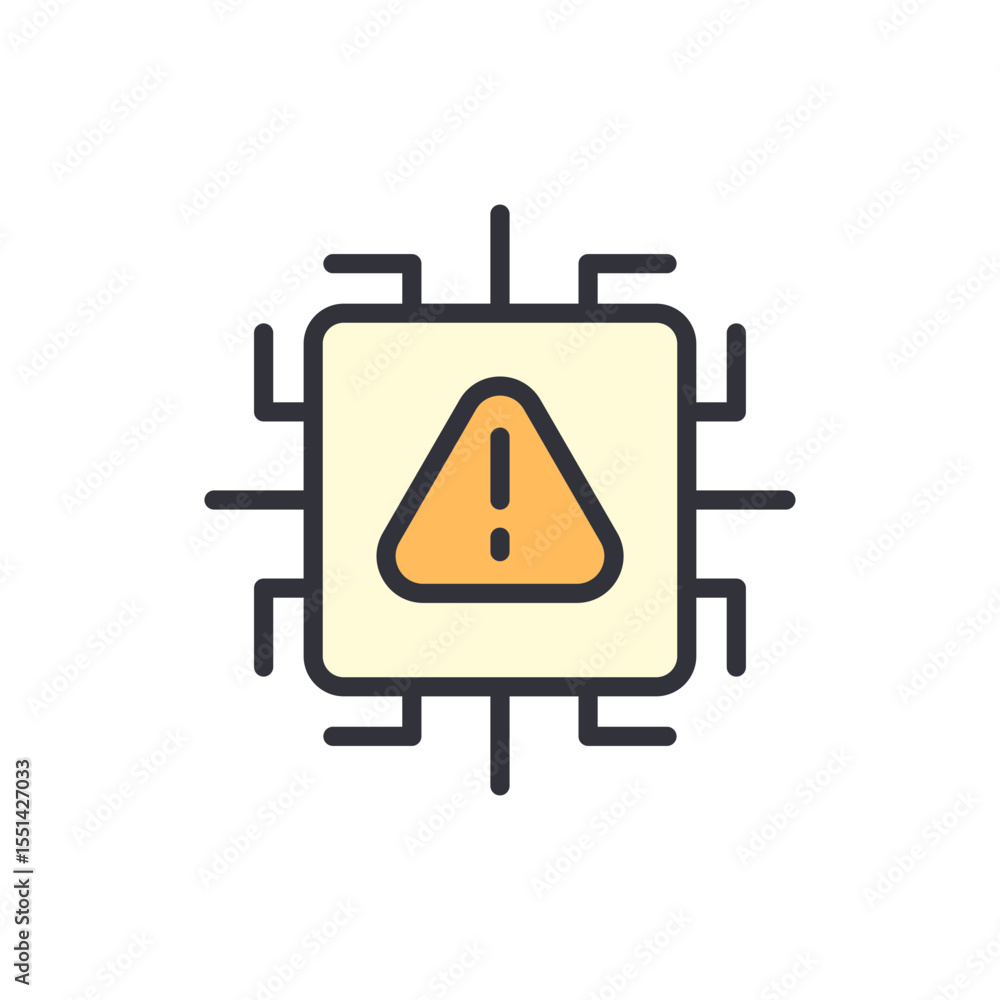 Aufkleber processor alert representing system failure or security breach concept