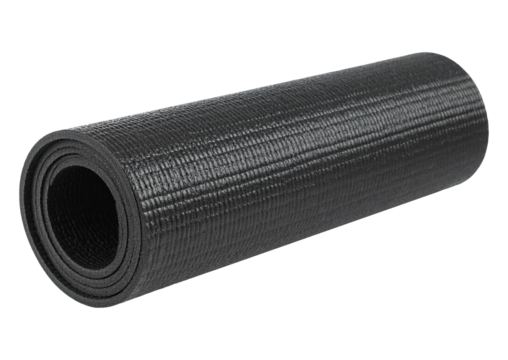 Roll of yoga mat isolated on transparent background