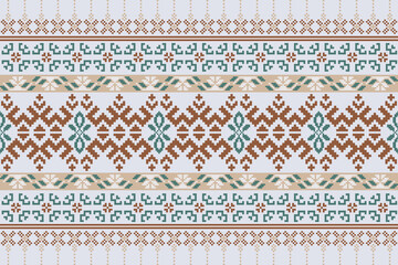 Geometric Pixelated Ethnic Textile Art