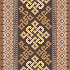 Geometric Pixelated Ethnic Textile Art