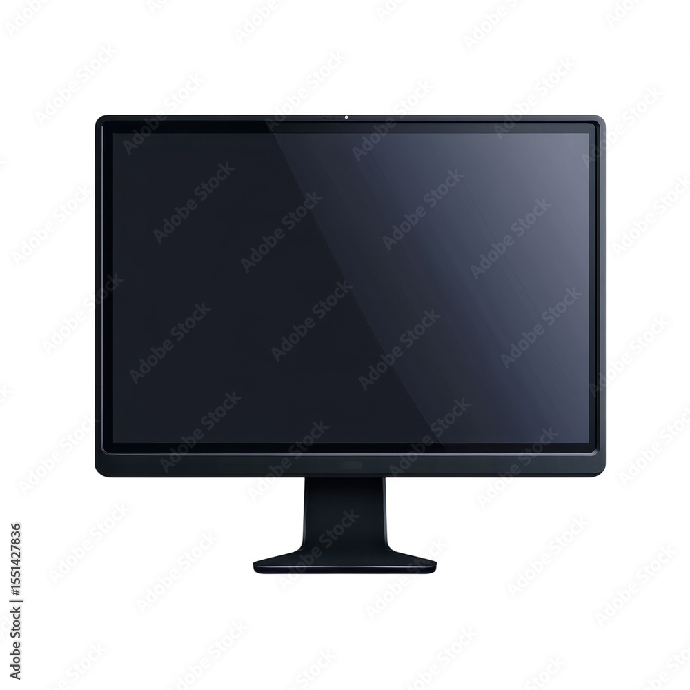 Poster modern computer monitor tech mockup display screen technology lcd gadget on transparent background