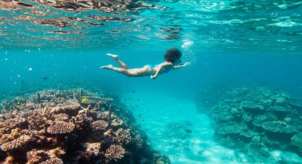 Girl and the underwater world