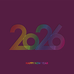 2026 Happy New Year design vector. trendy new year 2025 design template. and merry Christams 