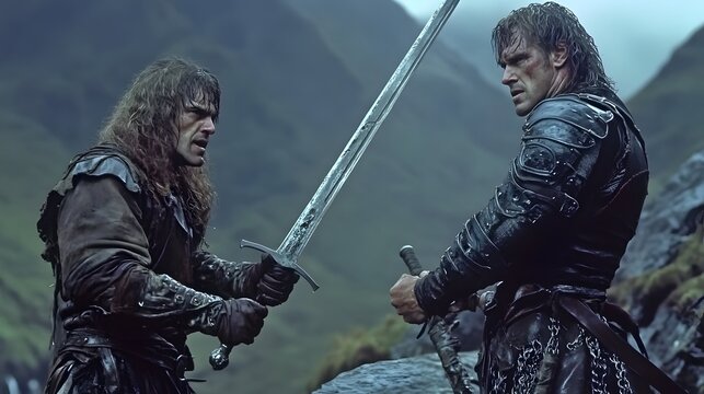 Highlander 1986 Kurgan McLeods Sword Exciting Action Scene Poster