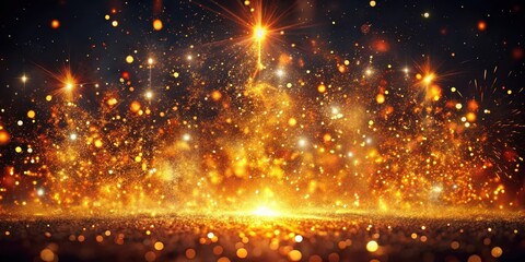 Naklejka premium Sparkling particles on a dark canvas amidst dancing flames