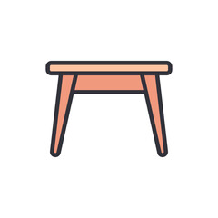 Wooden Table Illustration With Simple Design And Transparent Backdrop