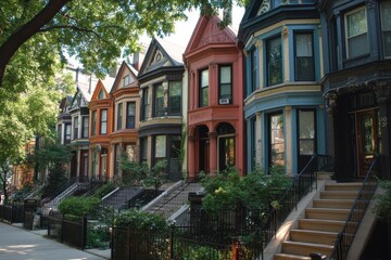 Chicago House: Traditional Row House Architecture in American City Neighborhood