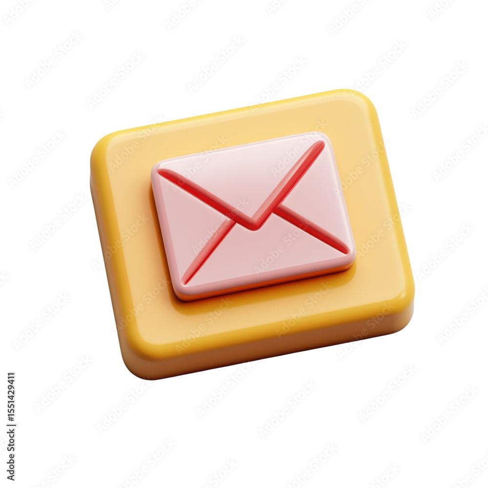 Poster Email Icon Symbol Digital Communication Newsletter Inbox Message on transparent background
