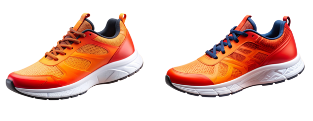  Lightweight Sunrise-Toned Running Sneaker with Motion Blur Transparent Background PNG
