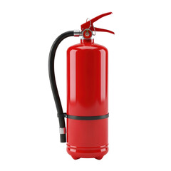 A red fire extinguisher. It is a safety device used to put out fires. It can be used for safety and emergencies.
