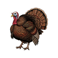 turkey chicken vector illustration on white background