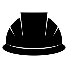 Minimalist Hard Hat Solid Black Icon