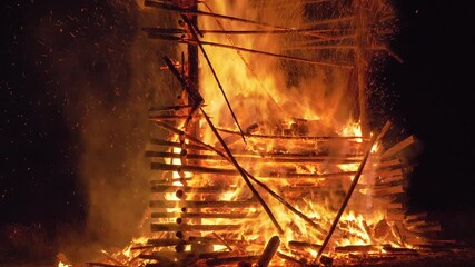 Johannisfeuer, Sonnwendfeuer in Bernried am Starnberger See, Oberbayern, Bayern, Deutschland, Europa