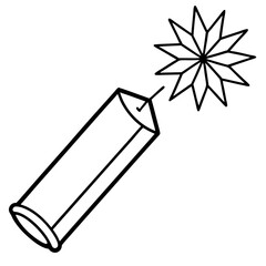 Minimal Firecracker Line Art Design