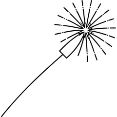 Minimal Firecracker Line Art Design