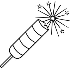 Minimal Firecracker Line Art Design
