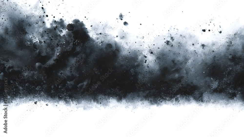 Poster abstract ink splash border on a clean background