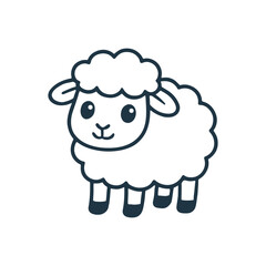 Baby sheep line art for coloring books stickers crafts and educational materials