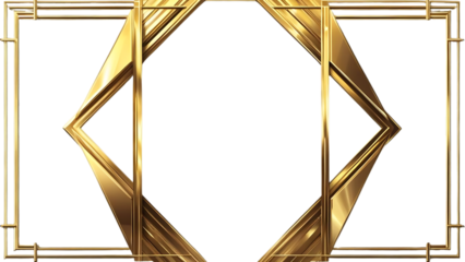 Elegant Gold Geometric Frame – Art Deco Style Border