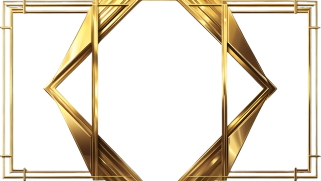 Elegant Gold Geometric Frame – Art Deco Style Border