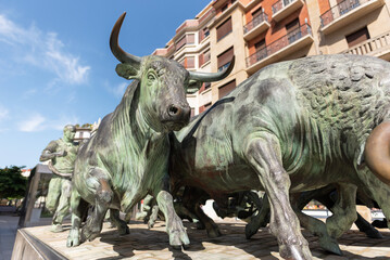 Monument to the Running of the Bulls. Pamplona, ​​San Fermín Festival