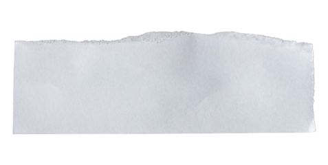 Ripped torn white paper edge on transparent background, paper tear stripes cut out design elemen