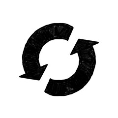 circular symbol, filled, black, recycle, reuse, environment, sustainability, pencil drawing, sketch, illustration, hand drawn, no ai, transparent PNG