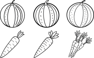 Set with hand drawn colorful doodle fruits. Sketch style vector collection. Flat tropic set: apple, orange, lemon, banana, pomegranate. Vegan, farm, natural food illustration
