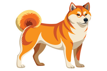 Stylized Shiba Inu Illustration A Vibrant Depiction of the Japanese Breed with a Distinct Artistic Flair and Expressive Qualities