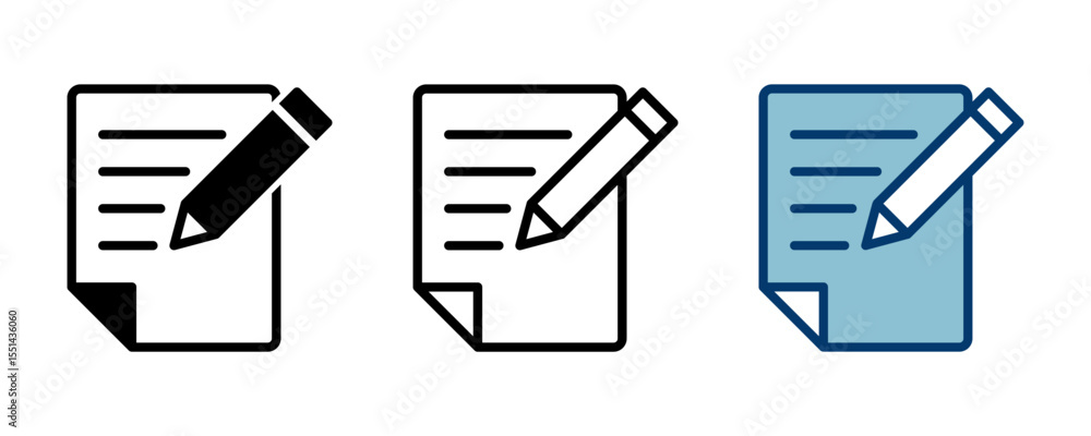 Poster note icon vector isolated on white background. taking note icon vector. edit line icon. document wri