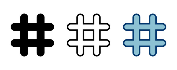 Hashtag icon vector isolated on white background. hashtag vector icon
