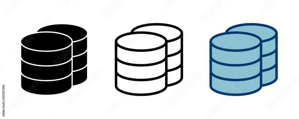 Poster database icon vector isolated on white background. database vector icon