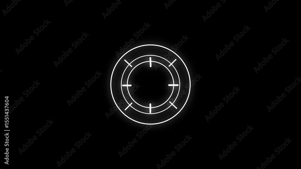 Poster 4k technological animation of hud radial circular progress in an alpha channel. circle hud lock on t