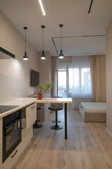 empty interior of a new one-room apartment