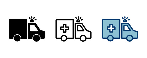 Ambulance Icon vector isolated on white background. Ambulance Icon Design. ambulance truck icon vector