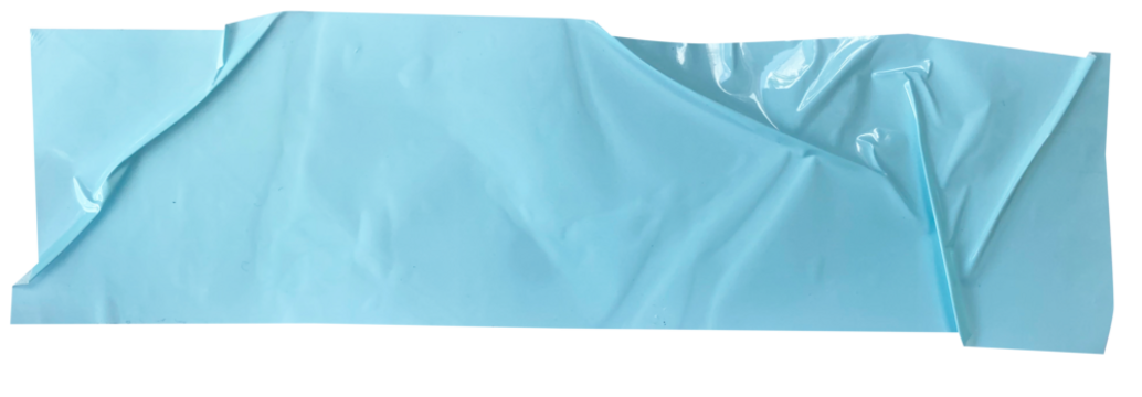 Crumpled torn pieces of minimal pastel blue packing tape, adhesive sealing tape, sticky torn plastic on transparent background - Powered by Adobe