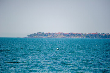 a view of old Nesebar from the sea in Bulgaria