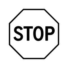 line stop sign icon on white background vector
Vector road icon on white background