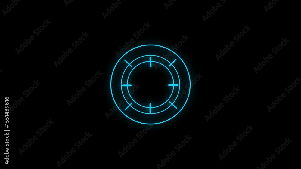 Poster 4k technological animation of hud radial circular progress in an alpha channel. circle hud lock on t