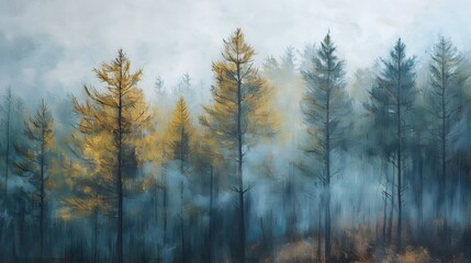 Misty Pine Tree Forest in 16:9 Aspect Ratio Version 6.1