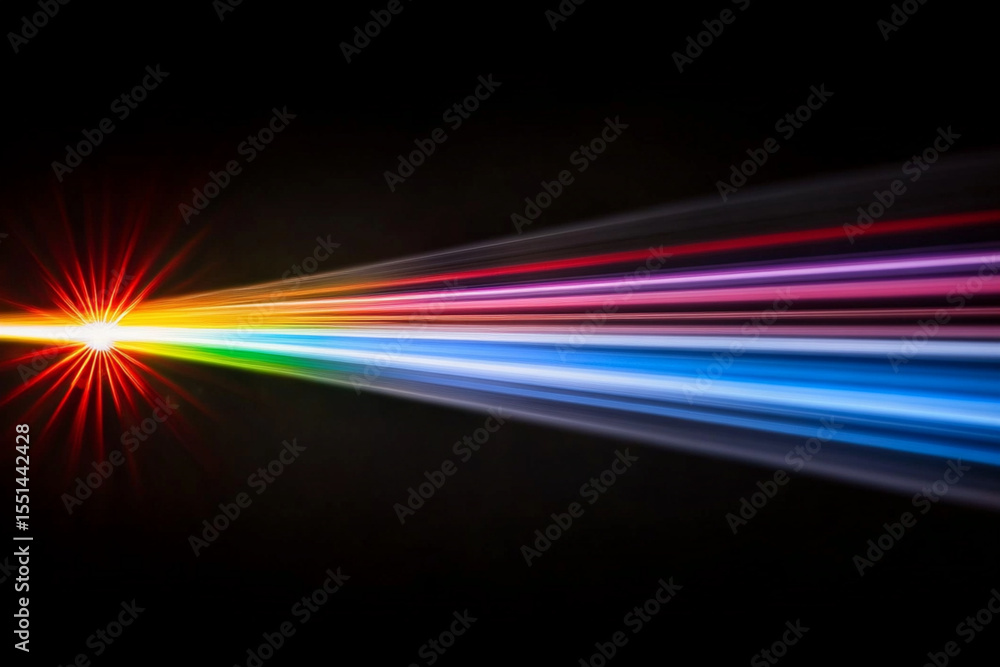 Aufkleber light streaming through a prism creating a spectrum of colors