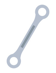 Illustration of a gray box wrench with two circular ends and center stripe