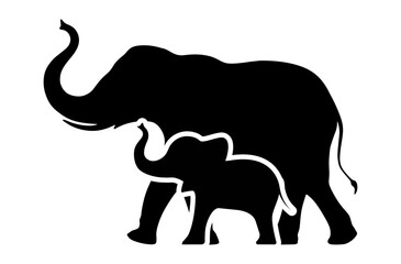 Fototapeta premium Elephant and baby elephant