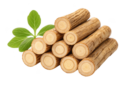 Stack of roots isolated on transparent background