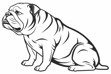 Majestic Bulldog Illustration A Classic Depiction of the Breed's Strength and Dignity a Timeless Representation of Canine Loyalty