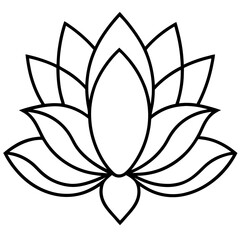 Minimal Lotus Line Art Illustration