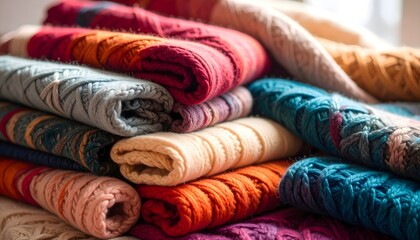 Light and dark wool thread detail high resolution photo